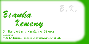 bianka kemeny business card